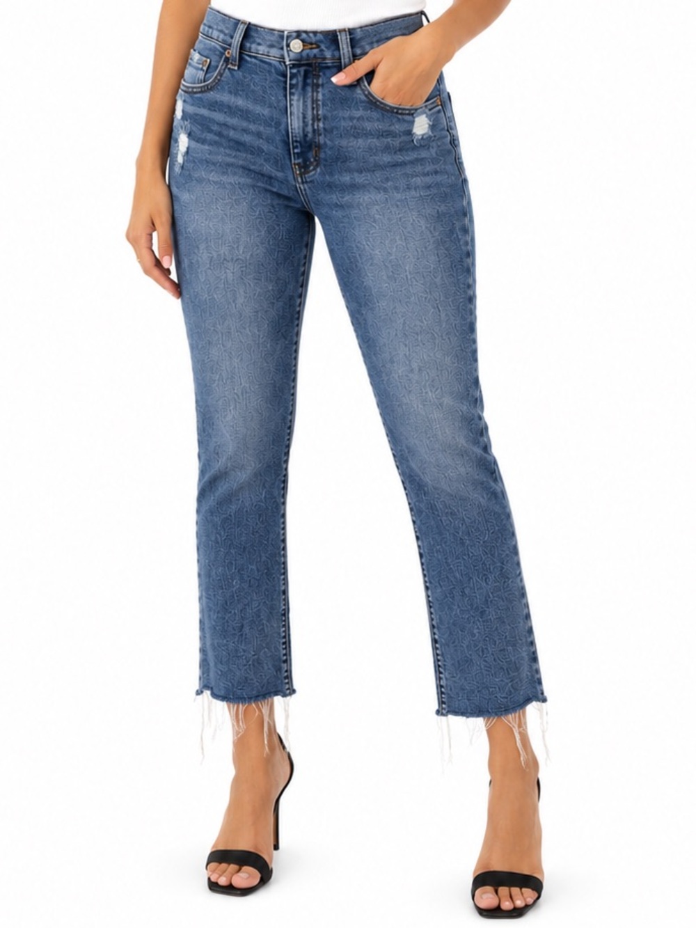 Daze Women's Blue High-Rise Straight Jeans